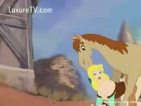 Beastiality cartoon big dick horse pounding a teen